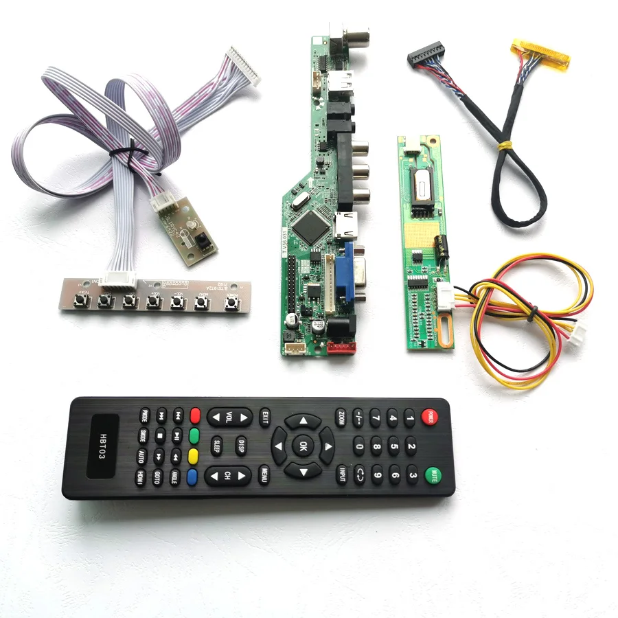 Для B154EW08 V0 V1 LVDS 1CCFL 30Pin клавиатура+ пульт дистанционного управления+ инвертор T. V56 привод карты плата HDMI VGA USB AV RF ЖК-панель монитор DIY kit