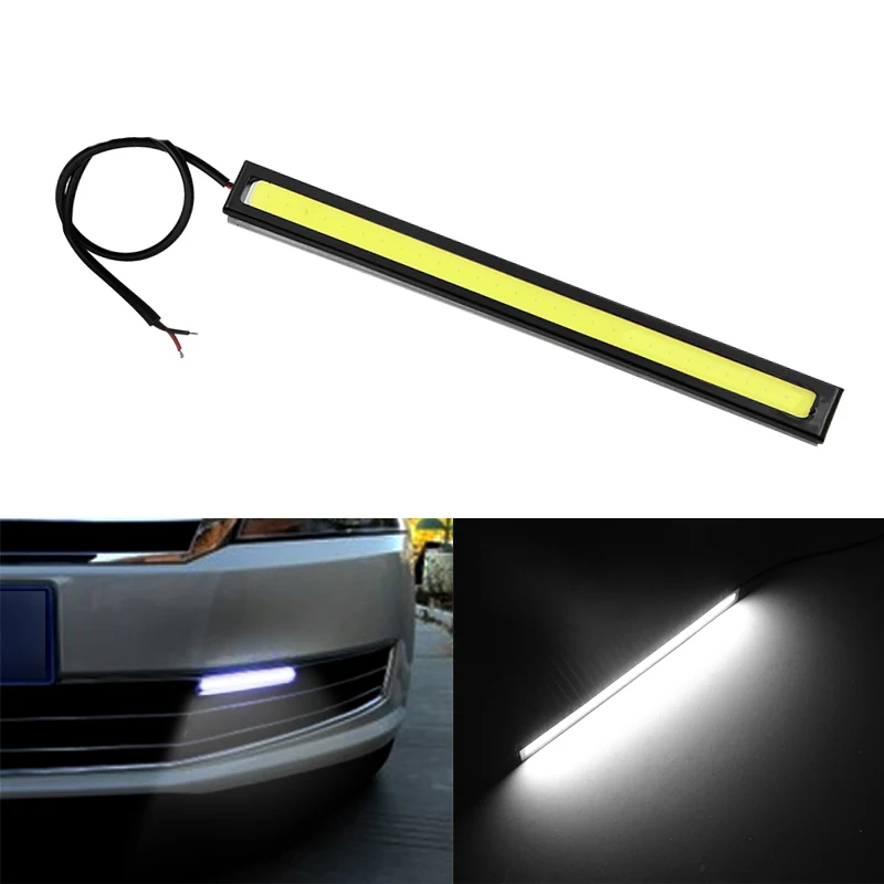 

1Pcs 17cm COB DRL led Driving Daytime Running Lights Strip DRL Bar Aluminum Stripes Panel Car Working Lights 12V COB LED