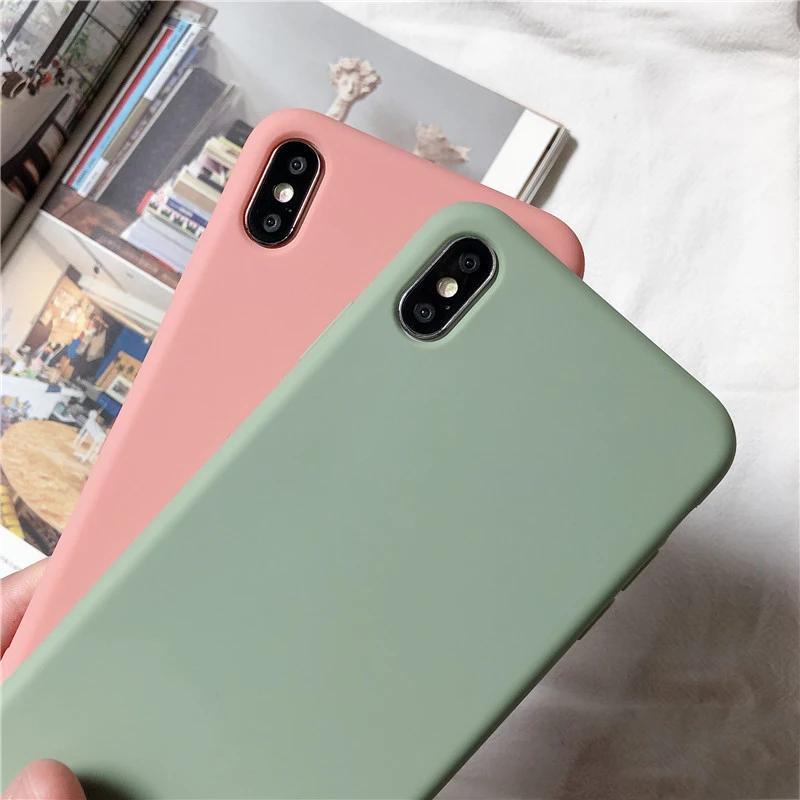 Карамельный цвет мягкий силиконовый матовый чехол для samsung Galaxy A70 A60 A50 A40 A9 A7 S8 S9 S10 плюс S10e S6 S7 Edge Note 8 9 Coque