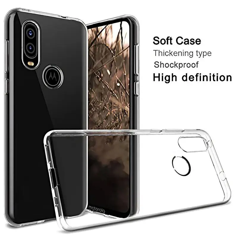Clear Soft Silicone Phone Cases For Motorola Moto One Vision Pro Action Back Cover Slim TPU 360 Protective E5 E6 G5S G6 G7 Plus