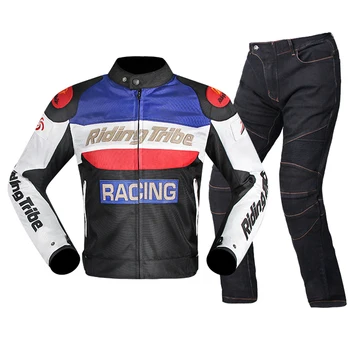 

Motorcycle Racing Suit Summer Winter Protective Gear Armor Motorbike Jacket+ Pants Breathable Protector Moto Clothing Set