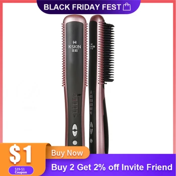 

KINGDOM CARES KD-388 Electrical Hair Straightener Brush Styling Instant Quick Heating Salon Combs Curlers Hairstyling Straighter