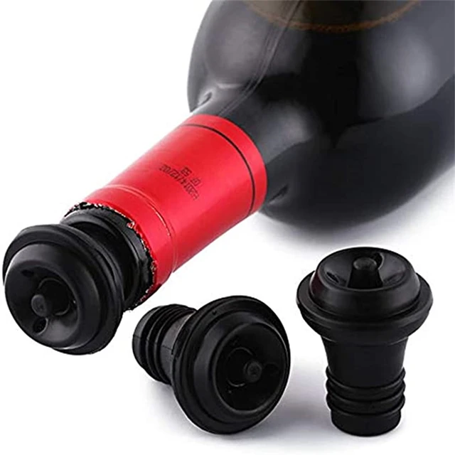 The Original Vacu VIN Wine Saver With 1 Vacuum Stopper - Black for sale  online