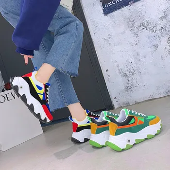 

Womens Casual Shoes Fashionable Breathable Walking Mesh Lace Flats Sneakers smooth breath seamless stitching Feminino flat shoes