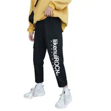 MISSKY, новинка, мужские длинные штаны, много карманов, брюки-карго, на завязках, с буквами, прямые, свободные, повседневные брюки, мужская одежда