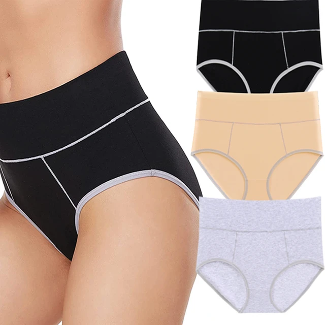 Bragas de algodón sin costuras para mujer, ropa interior de cintura alta,  Color sólido, Simple, negro, levantamiento de cadera, deporte, 5 unidades  por lote - AliExpress