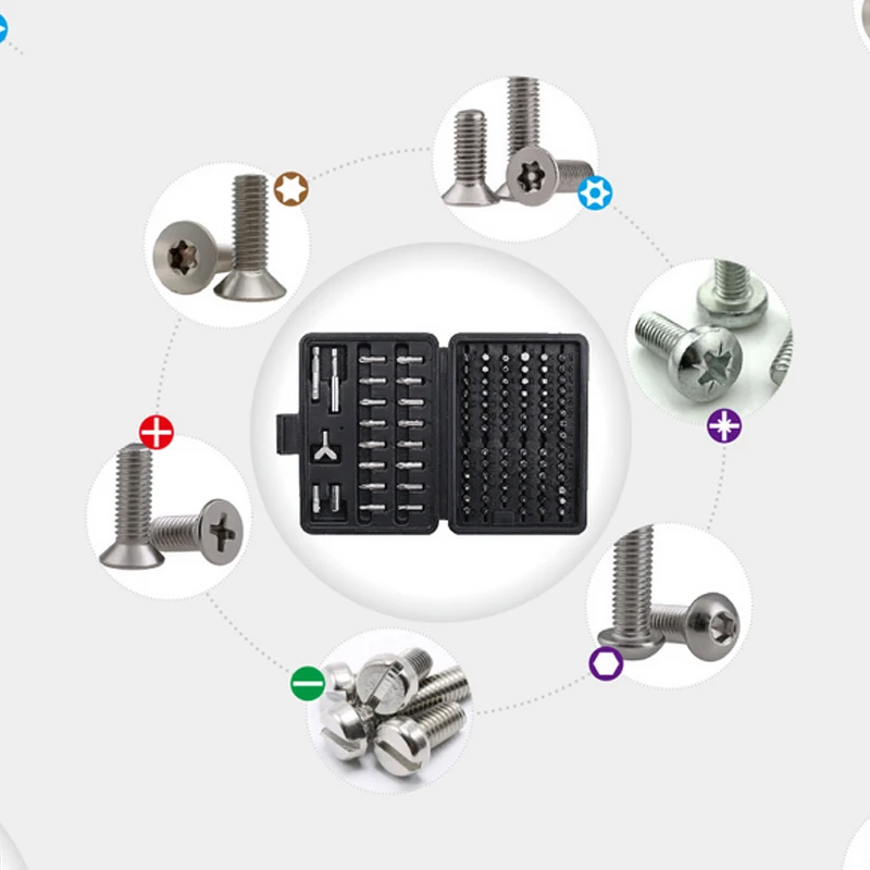100 шт. отвертка бит безопасности набор Torx болты для трамбовщиков шестигранный ключ крестообразная Phillips Tri-Wing» и «Инструменты для ремонта автомобилей Отвертка Ручной инструмент комплект