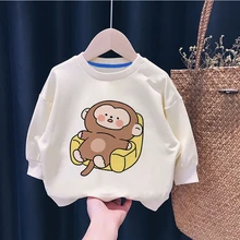 

Monkey Sweatshirt Wimter New Children's Clothing Anime Loose Casual Clothes Young Children Boys Cute Round Neck Long Sleeve