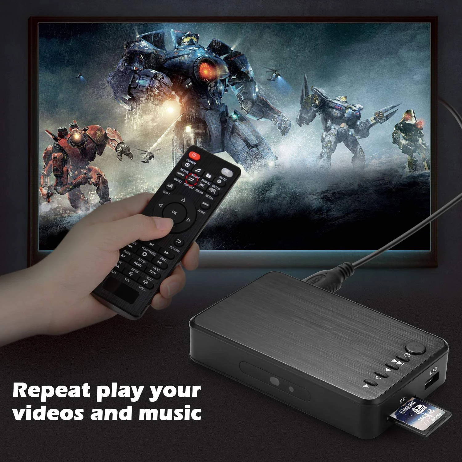 av hdmi saída vga usb hdd media player externo para mkv rmvb
