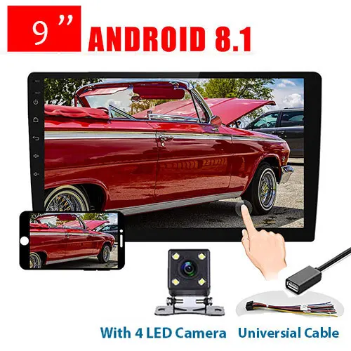 9 and 4 LED Podofo 9/10. " 2 din Android автомобильный Радио мультимедийный плеер 2 Din универсальное видео MP5 плеер Авто Стерео gps Bluetooth wifi Аудио - Цвет: 9 and 4 LED