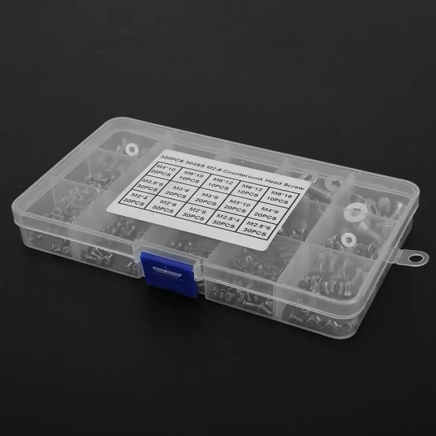 Квадратные гайки из нержавеющей стали 320 шт. M2-M6 Шестигранная розетка с плоской головкой из нержавеющей стали SS304 Комплект болтов хорошая
