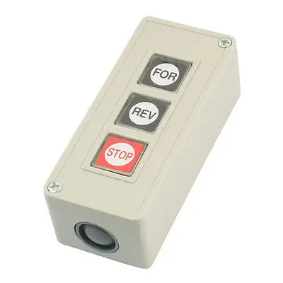 

Plastic Shell FOR/STOP/REV 3 Poles Momentary Station Control Push Button Switch