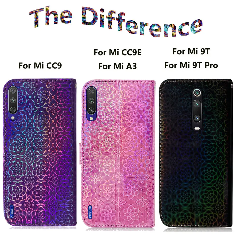Кожаный чехол для Xiaomi Mi 9t pro с градиентным лазерным принтом на mi 9 lite CC9E CC9 A3 A2 Lite