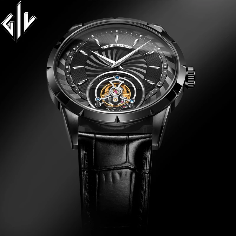 100% Оригинальные Tourbillon GIV часы мужские роскошные брендовые сапфировые деловые