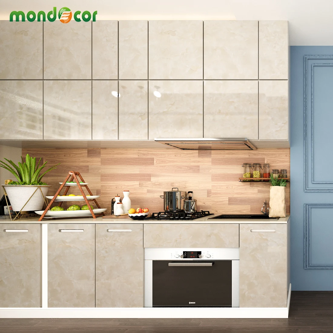 Self Adhesive Ceramic Tile Wall Stickers Waterproof Floor Wallpapers Art Floor Sticker Kitchen Decor Film Ground Contact Paper