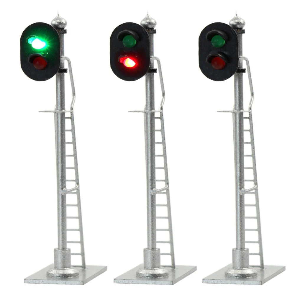3pcs Model Railway Traffic Signals Green/red Block Signal Ho Scale 6cm