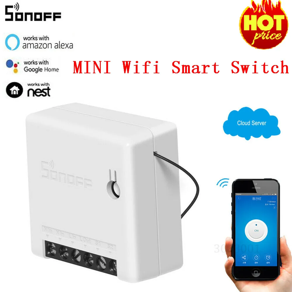 

SONOFF MINI WiFi Switch Smart Timer Module 10A 2 Way Switch Support APP/LAN/Voice Remote Control DIY Smart Home Automation
