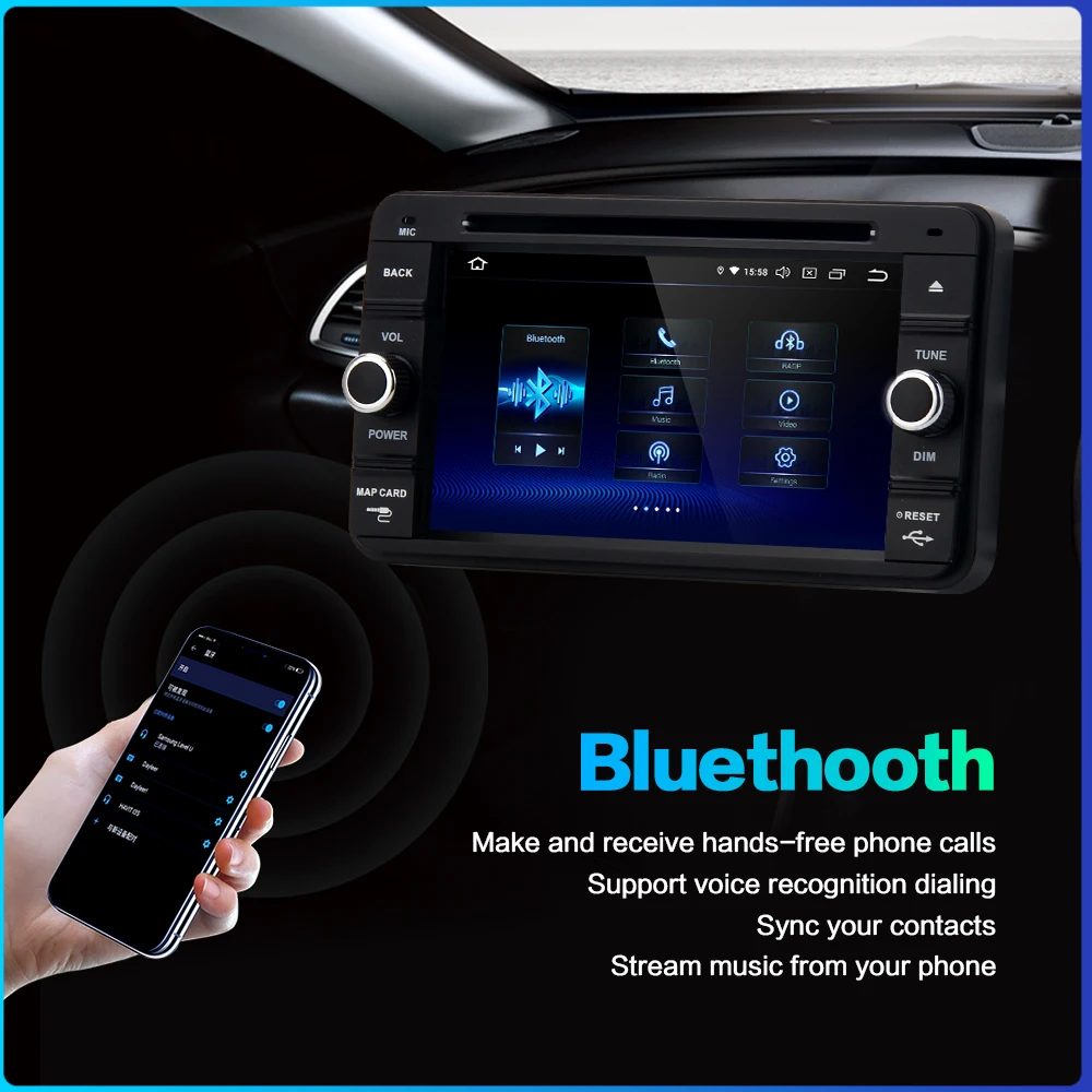 Top Dasaita 2din Car DVD 6.2" DSP Android 9.0 Radio for Suzuki Jimny 2007 2008 2009 2010 2011 2012 2013 Navigation Car Stereo 4G RAM 4