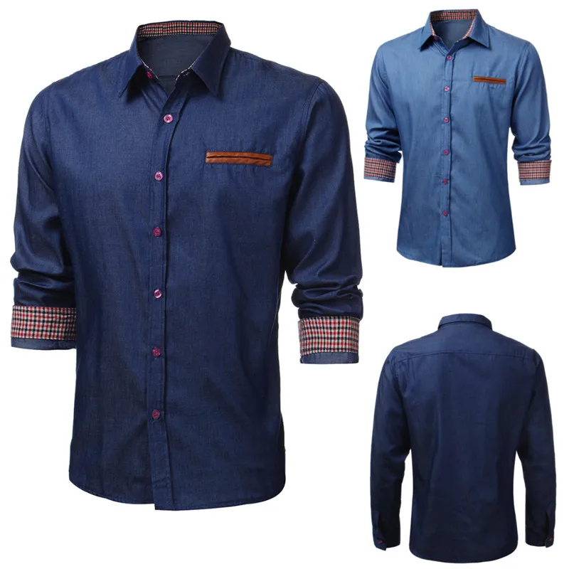 

Men Long Sleeve Slim Fit Shirts Autumn Casual Shirts Turn-Down Collar Business 2020 New Formal Loose Fashion Solid Color Camisas