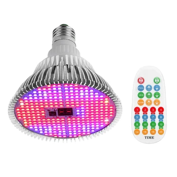 

Remote Control Lot 100W LED Grow Light Full Spectrum E27 Growth LED Bulb for Indoor Greenhouse Plant Flower Veggies