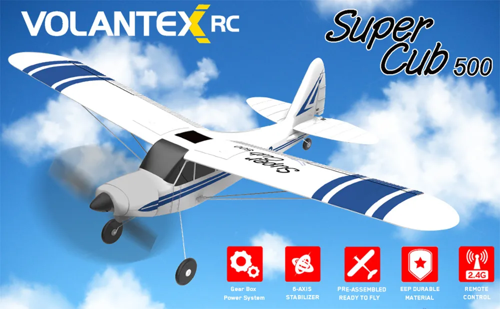 VolanteX Cub 500 761-3 500 мм размах крыльев для начинающих самостабилизирующийся трюк RC самолет фиксированная система крыла RTF