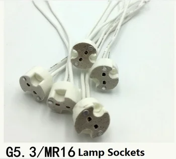 

G5.3/GU5.3/MR16 Ceramic Quartz Lamp Holder Sockets Lamp Cup with Silicone Wire Lighting Accessories 10CM