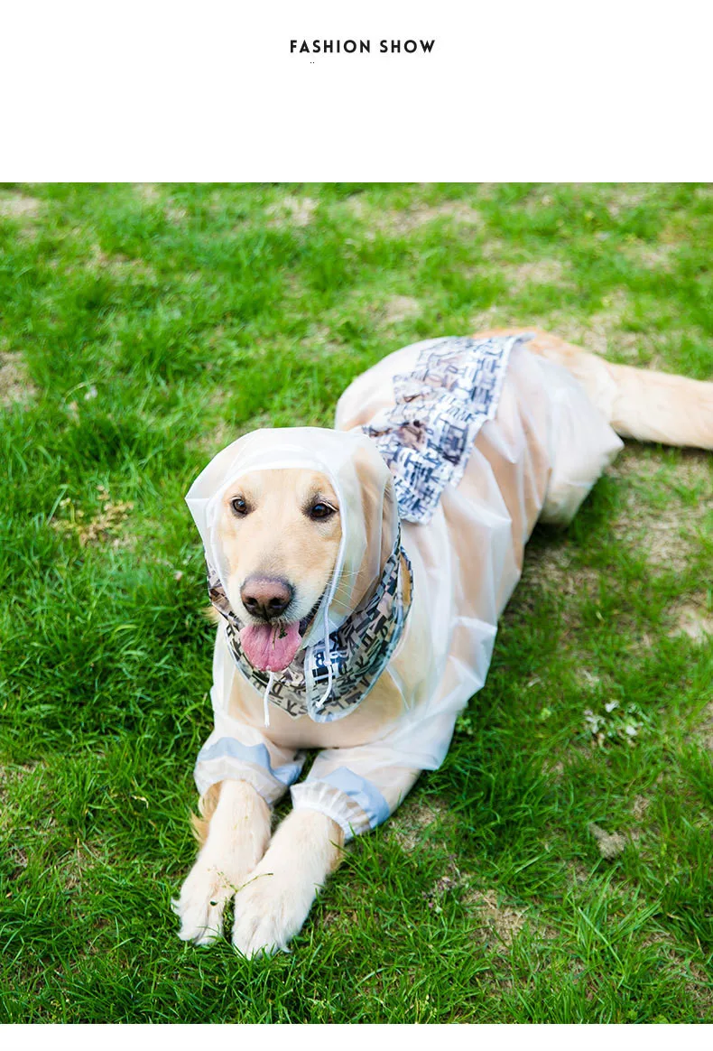 Big dog raincoat four-legged waterproof all-inclusive Golden Retriever clothes pet Shiba Inu Samoyed large Labrador