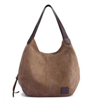 

Women Fabric Shoulder Bags, Simple Canvas Tote Bags, Large-capacity Fashion, Wild, Literary, Simple, Multi-layer, Leisure Large