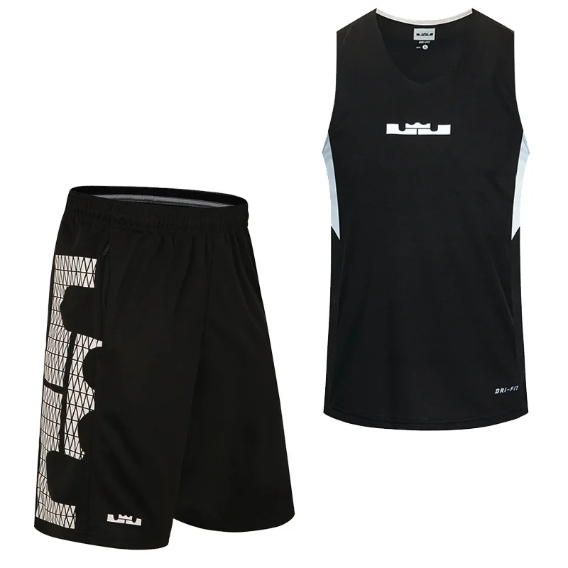 Оптовая продажа костюм для баскетбола мужской James Zhan Huang тренировочный костюм дышащие больших размеров жилет летние шорты