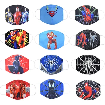 

Disney Spider-Man Kids Masks Iron Man Cartoon Pattern Reusable Breathable and Dustproof Washable Mouth Face Mask