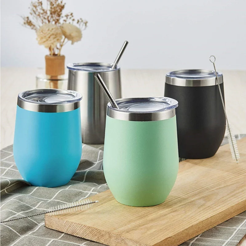 12 унций, чашка из нержавеющей стали в форме яичной скорлупы, двухслойная чашка для кофе, изоляционная чашка из яичной скорлупы для питья