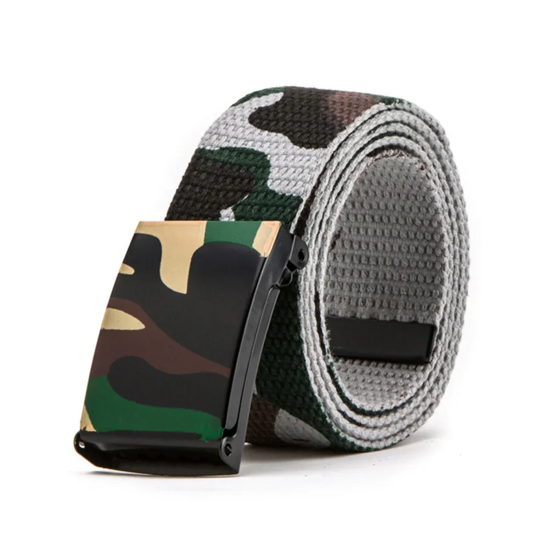 Tactical Army Men Belts Metal Buckle Outdoor Camping Canvas Women Belts Elastic Green Unisex Belts ceinture homme pasek damski