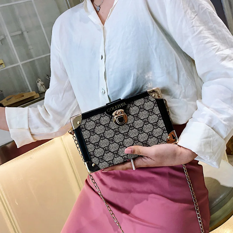 

CHIC Chain Bag Women's 2019 New Style Fashion Korean-style Versatile Box Bag INS Online Celebrity-Style Crossbody Bag
