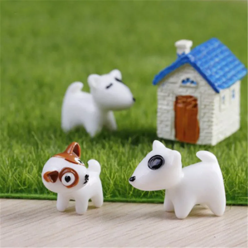 1PC Cute Cartoon Dog Puppy Moss Micro Landscape Terrarium Figurine Decoration Resin Funny Ornament Fairy Garden Miniature | Дом и сад