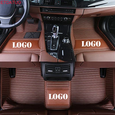 brown ETOATUO Пользовательский логотип автомобильные коврики для Mercedes Benz все модели A160 180 B200 c200 c300 E класс GLA GLE S500 GLK аксессуары автомобиля - Название цвета: brown