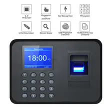 Биометрический отпечаток пальца машина посещаемости времени диктофон офисный регистратор работника устройство распознавания управления 5 языков