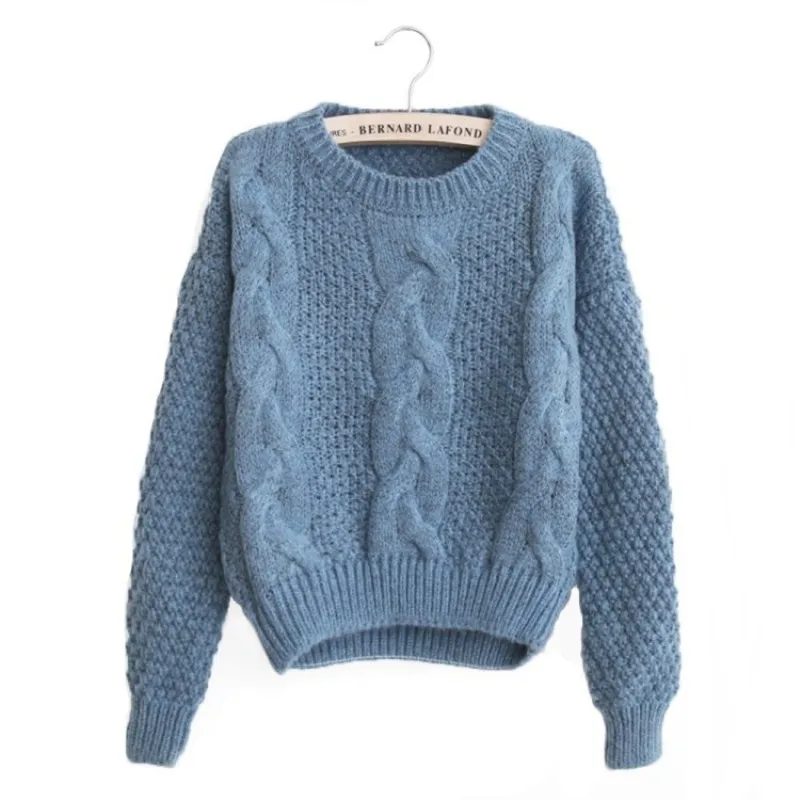 

Women Sweaters Warm Pullover and Jumpers Crewneck Mohair Pullover Twist Pull Jumpers Autumn Knitted Sweaters Christmas