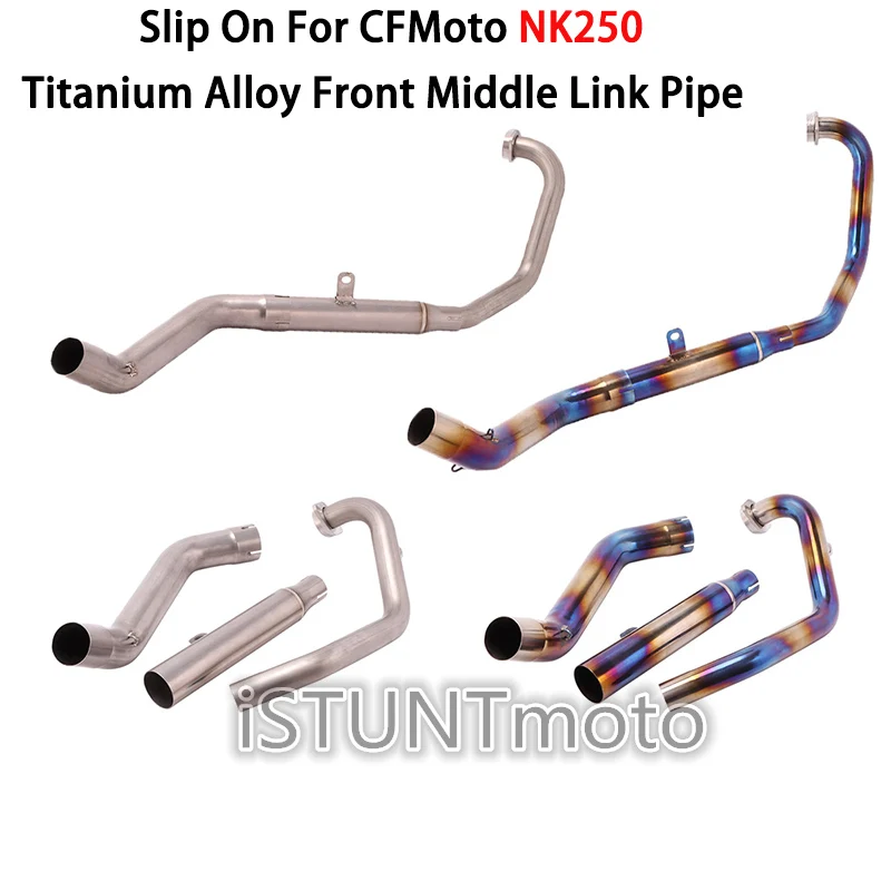 

Slip on For CFMoto NK250 Motorcycle Exhaust Muffler Moto Escape Racing Modified Connection Front Middle Link Pipe Titanium alloy