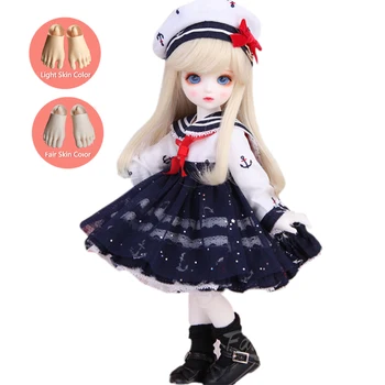 

Toys For Children 1/6 BJD Doll Full Set Naval Princess Doll Kit Action Figure Model Toy Muriel Light Skin Color/Fair Skin Color