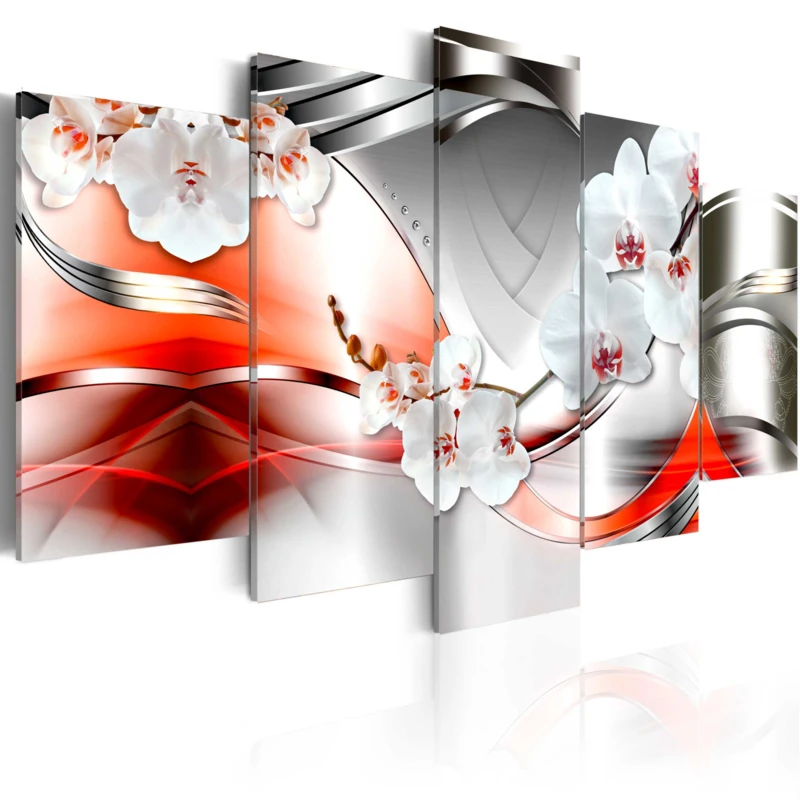 Modern Red Gray Orchid