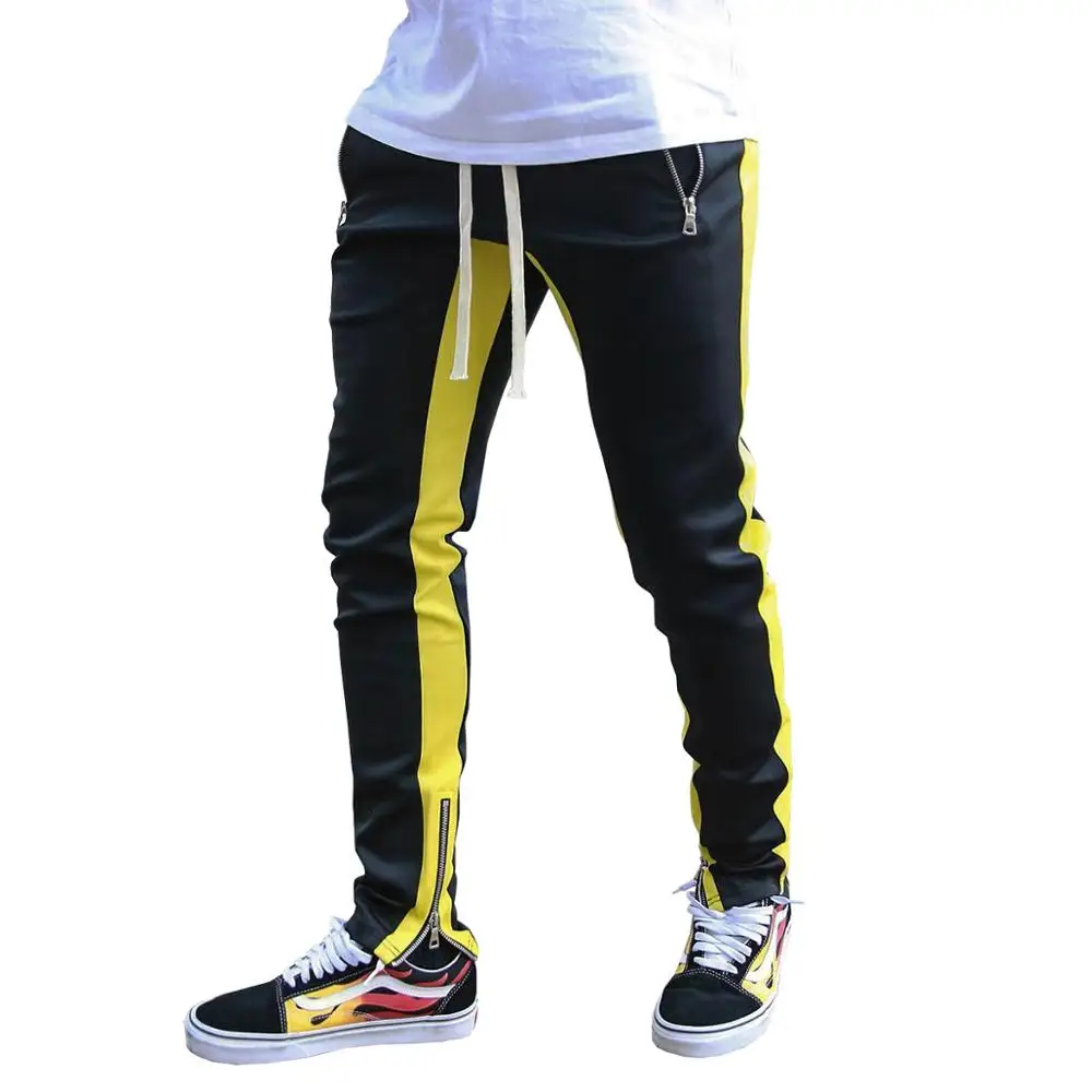 Mens Joggers Casual Pants Fitness Men Sportswear Tracksuit Bottoms Skinny Sweatpants Trousers Black Gyms Jogger Track Pants - Цвет: Цвет: желтый