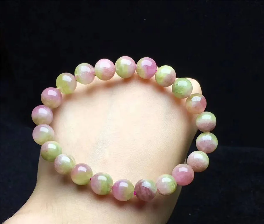 

Natural Watermelo Tourmaline Round Beads Bracelet AAAAA9.4mm