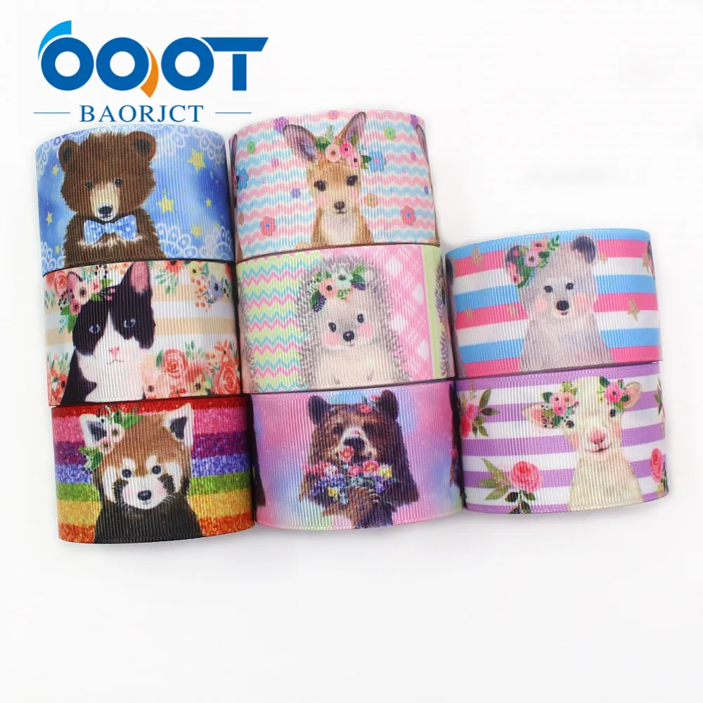 OOOT BAORJCT I-19906-2077, 38 мм, 10 ярдов мультфильм тепловой передачи печатных корсажные ленты, одежда лук крышка DIY украшения
