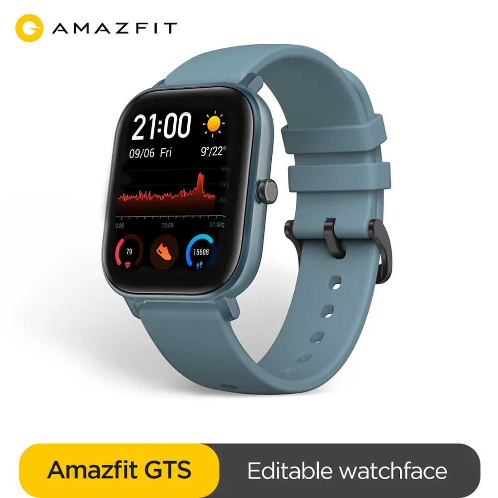 

Global Version Amazfit GTS Smart Watch 5ATM Waterproof Smartwatch 14Days Battery GPS Music Control Leather Silicon Strap