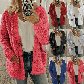 

Women Cardigans Sweater Solid Loose Knitwear Casual Knit Cardigan Outwear cardigan Simple in design easy to pair with T-shirt