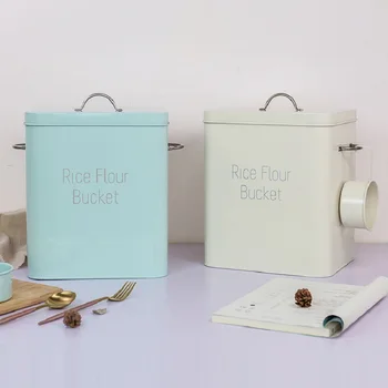 

With Spoon 20Kg Storage Bucket Square Large Rice Bucket Home Box Moisture Proof Anti-rust Sun Protection Household 2020NEW Hot