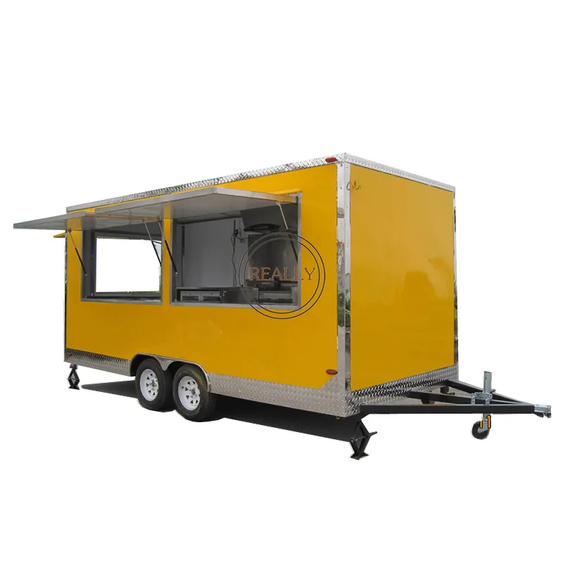 

4.8 m fast ice cream truck Mobile food truck carts food van trailer crepe cart sale of sandwich kiosk