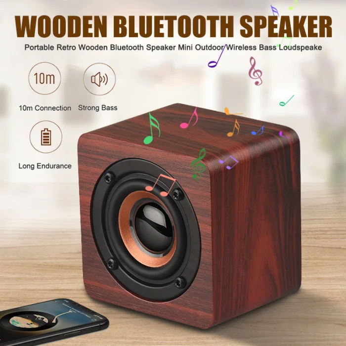 Портативный ретро деревянный Bluetooth динамик мини открытый беспроводной бас громкий динамик Многофункциональный LHB99