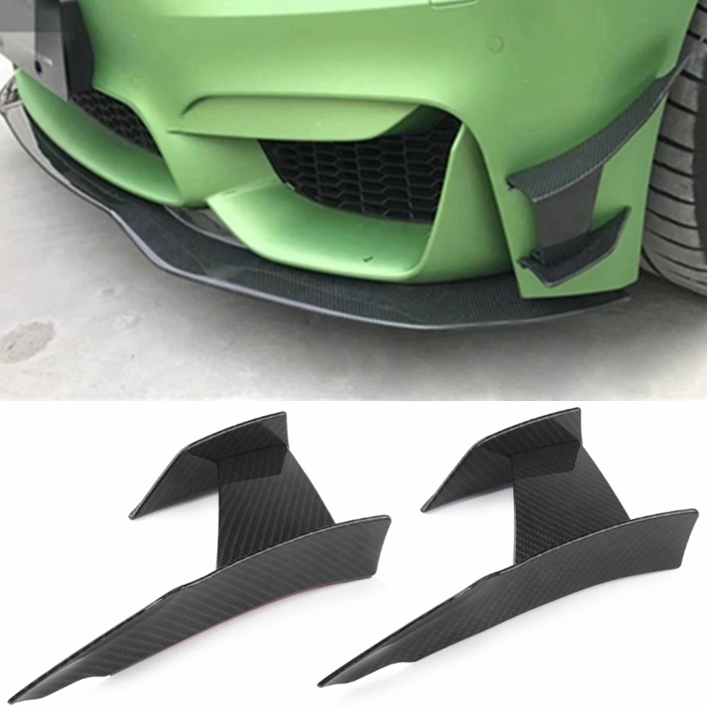 Car Spoiler 6-Piece Glossy Black Carbon Fiber Pattern Body Kit Stickers ...