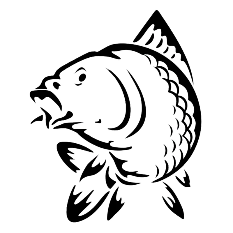 

S51691# Black Transparent Car Stickers Vinyl Decal Carp Fish Fishing Motorcycle Decorative Accessories Creative